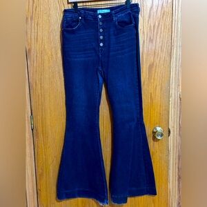 Kancan womens flare‎ jeans stretch sz 13/30 button fly